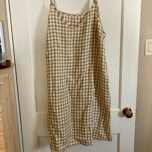 notPERFECT linen gingham slip dress NWT